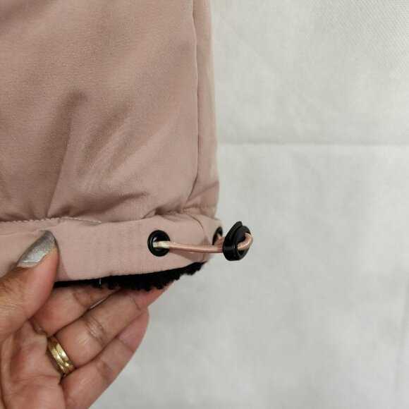 Sanctuary Reversible Down Vest Jacket Women Size L Black Pink Sleeveless FLAWS - Picture 5 of 12